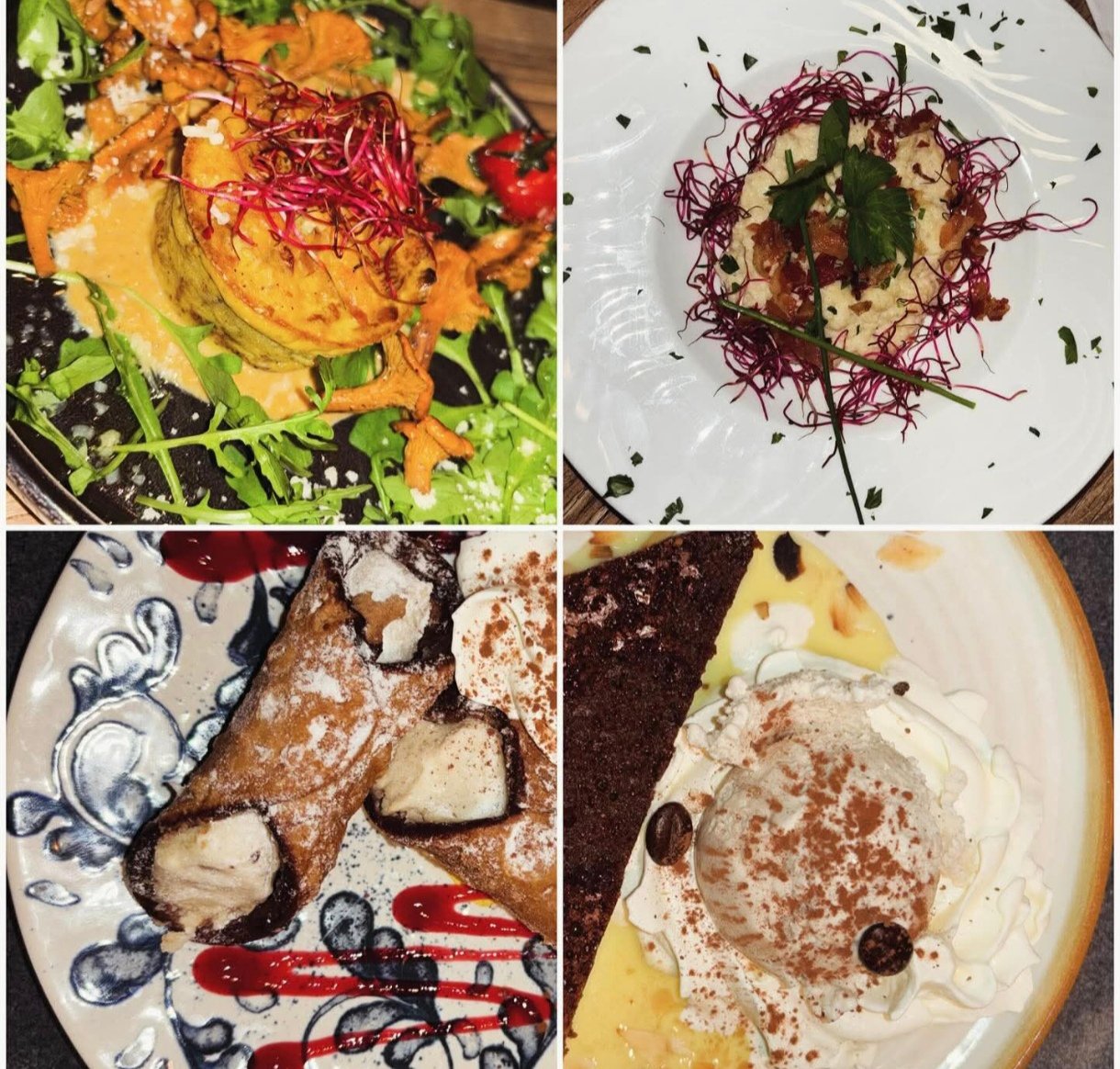 Entrées raffinées et dolci de saison